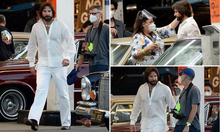 Hollywood returns to work: Bradley Cooper seen filming new Paul Anderson 70s inspired film in LA's San Fernando valley despite pandemic
