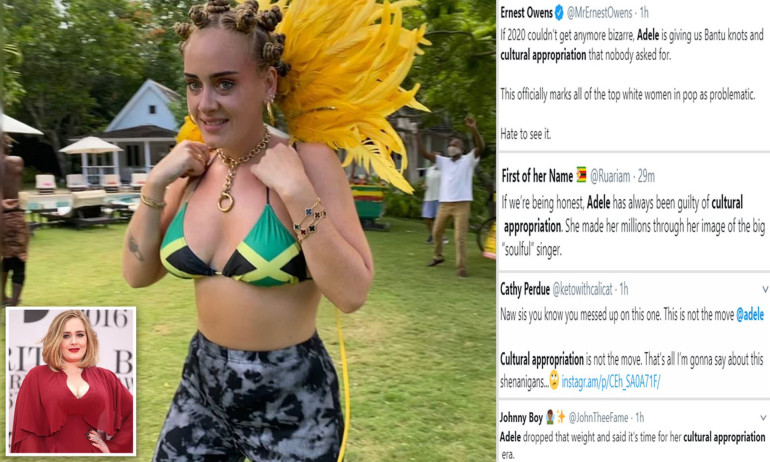 Adele accused of ‘cultural appropriation’ after wearing Jamaican bikini and bantu knots in her hair