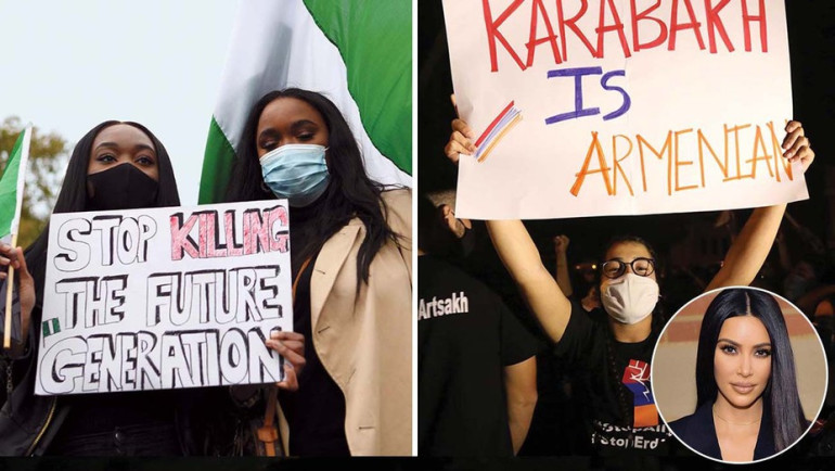 Kim Kardashian, Beyoncé and Rihanna among stars spotlighting conflicts in Nagorno-Karabakh, Nigeria
