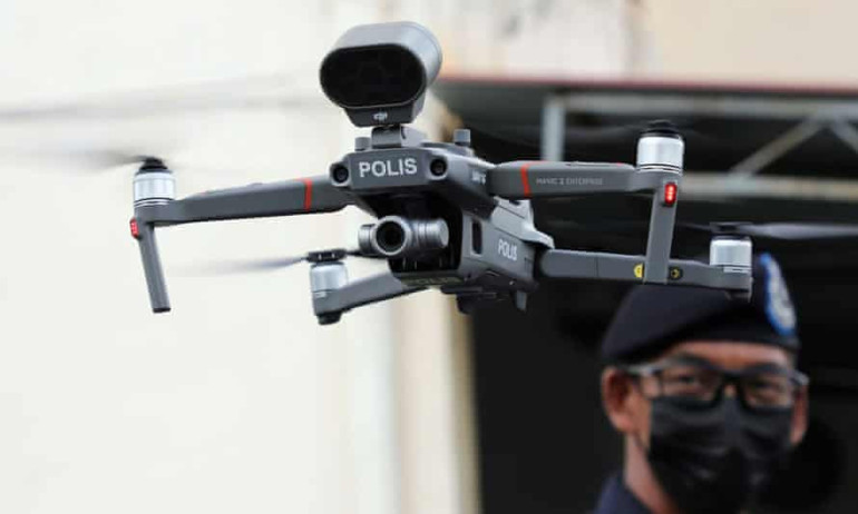 Malaysian police use drones to detect high temperatures amid Covid surge