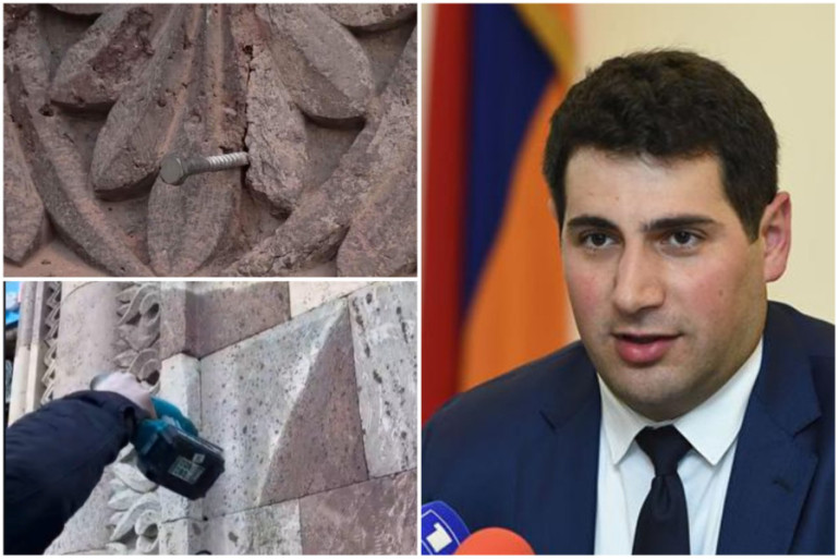 Զարդանախշերը նույնությամբ վերականգնելն այլևս անհնար է․ ճարտարապետը՝ Հրապարակի շինությունների վրա արված անցքերի մասին