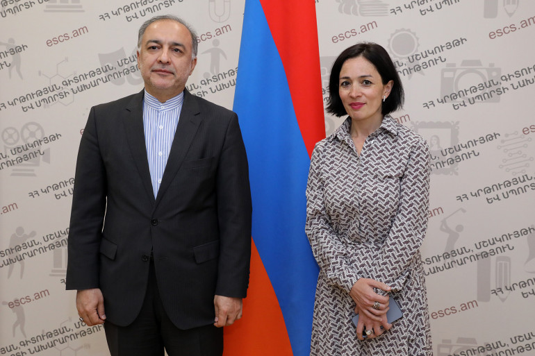 Հայ-իրանական հարաբերությունները կամրապնդվեն տարբեր ոլորտներում. ԿԳՄՍ նախարարը ընդունել է Իրանի դեսպանին