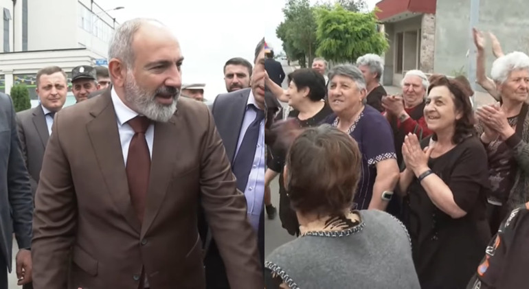 «Փաշինյանիս պաշտպանեցե՛ք»․ Տաշիրում հավաքված տարեց կանանցից մեկը բացականչեց վարչապետին դիմավորելիս