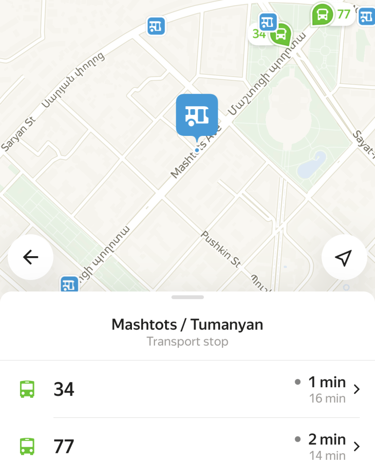 Yandex Go-ն Երևանում կհուշի, թե որքան դեռ պետք է սպասել հաջորդ ավտոբուսին