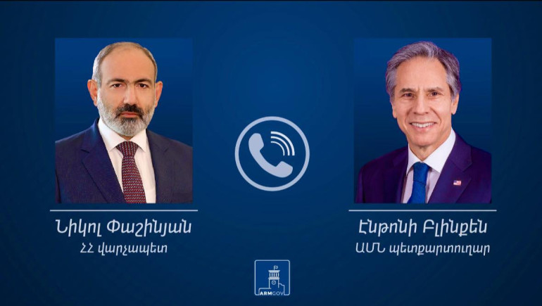Փաշինյանն ու Բլինքենը քննարկել են Լեռնային Ղարաբաղում ստեղծված հումանիտար իրավիճակը