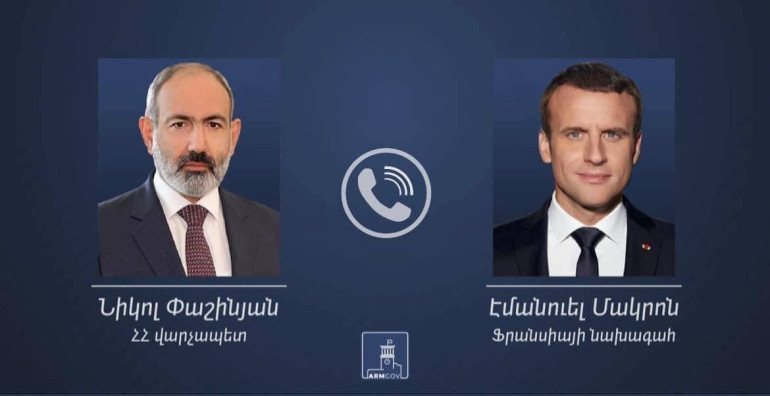 Փաշինյանն ու Մակրոնը քննարկել են ԼՂ-ում առկա հումանիտար իրավիճակը և տեղահանված անձանց շուրջ ստեղծված դրությունը