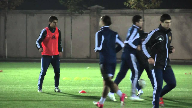 Armenian national team's training at teh Football Academy