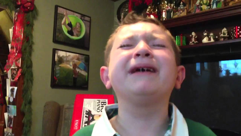 Child's Reaction to New Year Gifts