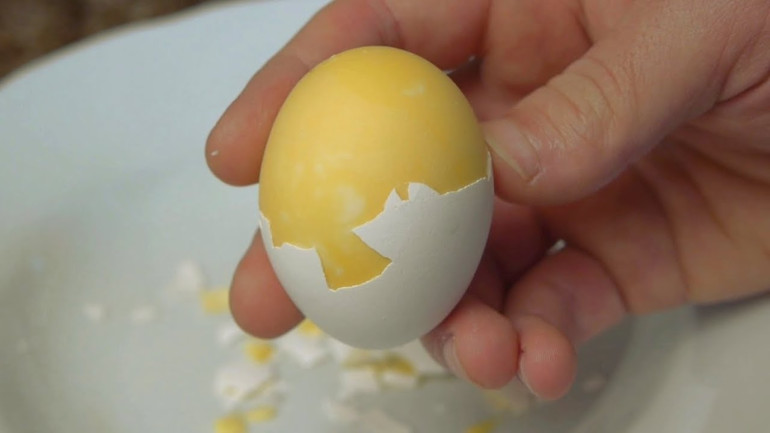 How to scramble hard boiled eggs