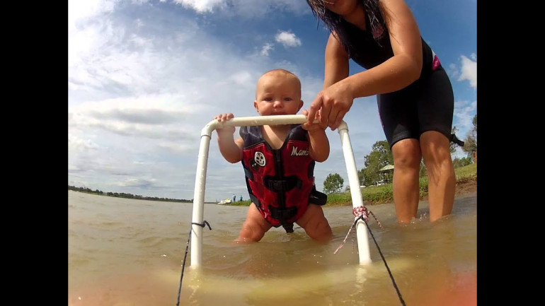 7.5 Month old baby on Learner Ski!