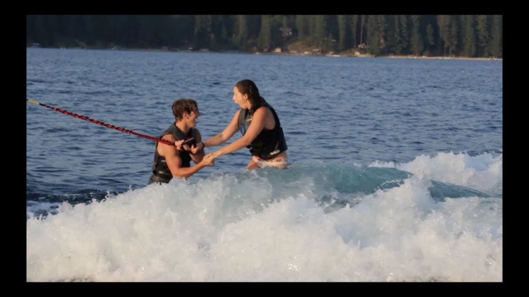 Man Proposes to Woman in Water
