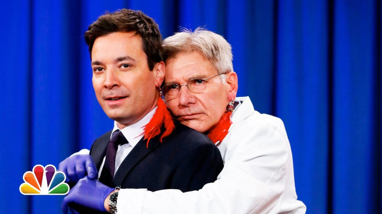 Harrison Ford Pierces Jimmy Fallon's Ear