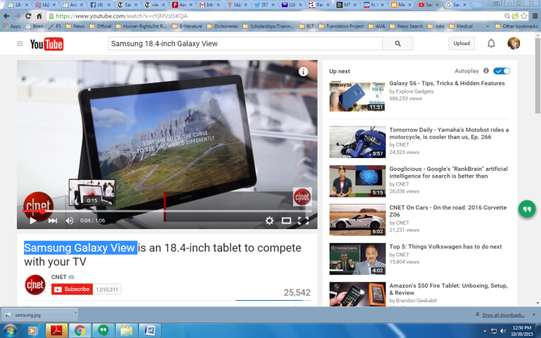 Samsung Galaxy View - 'Monster Tablet Built with Video in Mind'