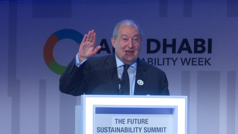 Armenian President Delivers Keynote Speech at Abu Dhabi Sustainability Summit