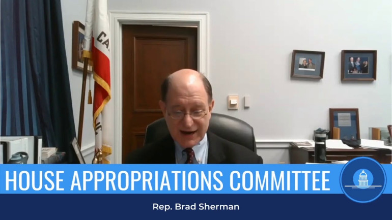 Congressman Brad Sherman Testifies in Support of Continued US Aid to Artsakh