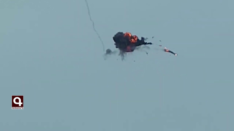 Artsakh Defense Army Units Neutralizing Azerbaijani Drone