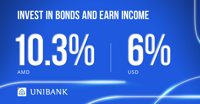 Unibank Issues AMD and USD Bonds with Annual Coupon Rates of 10.3 percent and 6 percent
